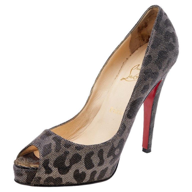Christian Louboutin Very Prive Pumps in Silver Leopard Print.jpg