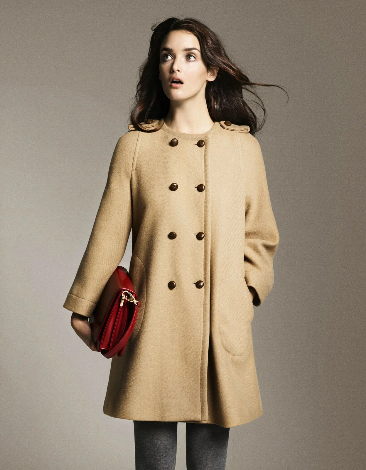 Zara Double Breasted Wool Coat