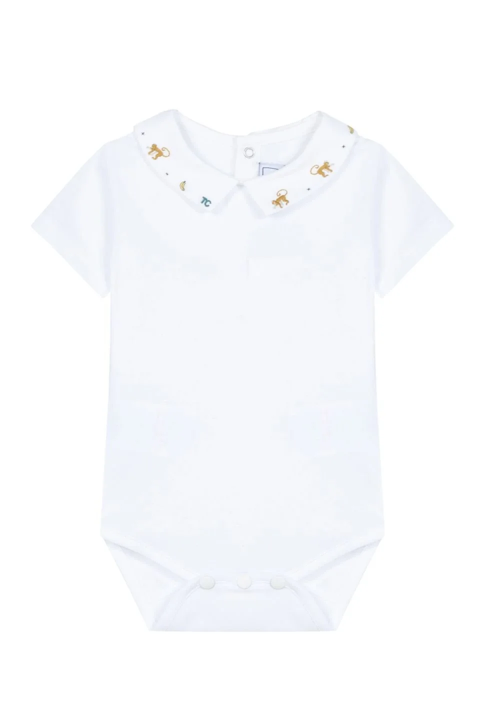 Tartine et Chocolat Decorative Embroidery Bodysuit in White