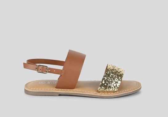 Monoprix Leather and Glitter Sandals