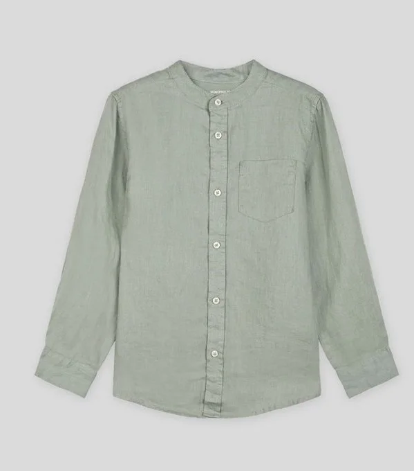 Monoprix Mao Linen Long Sleeves Shirt