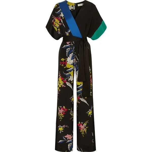 Diane von Furstenberg Wrap-effect Floral Jumpsuit