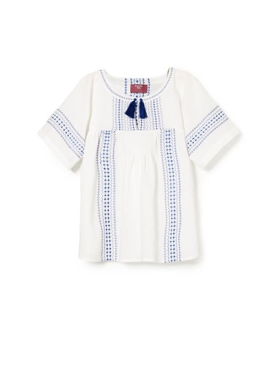 Mango Girls Embroidered Blouse with Tassels.jpg