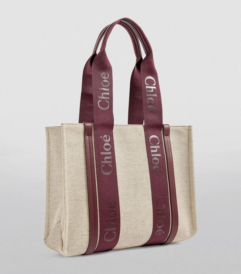 Chloé WOODY MEDIUM TOT Chloe Medium Woody Tote Bag in Bright Green | FWRD