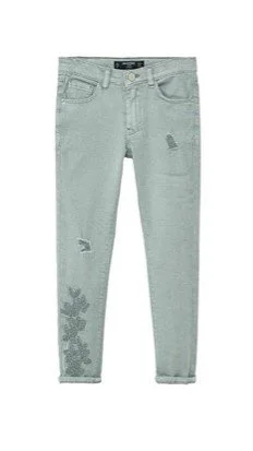 Mango Girls Embroidered Jeans