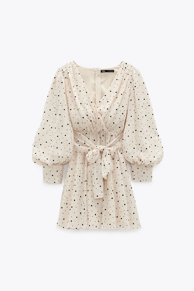 zara black polka dot mini dress Polka Dot Mini Dress Woman