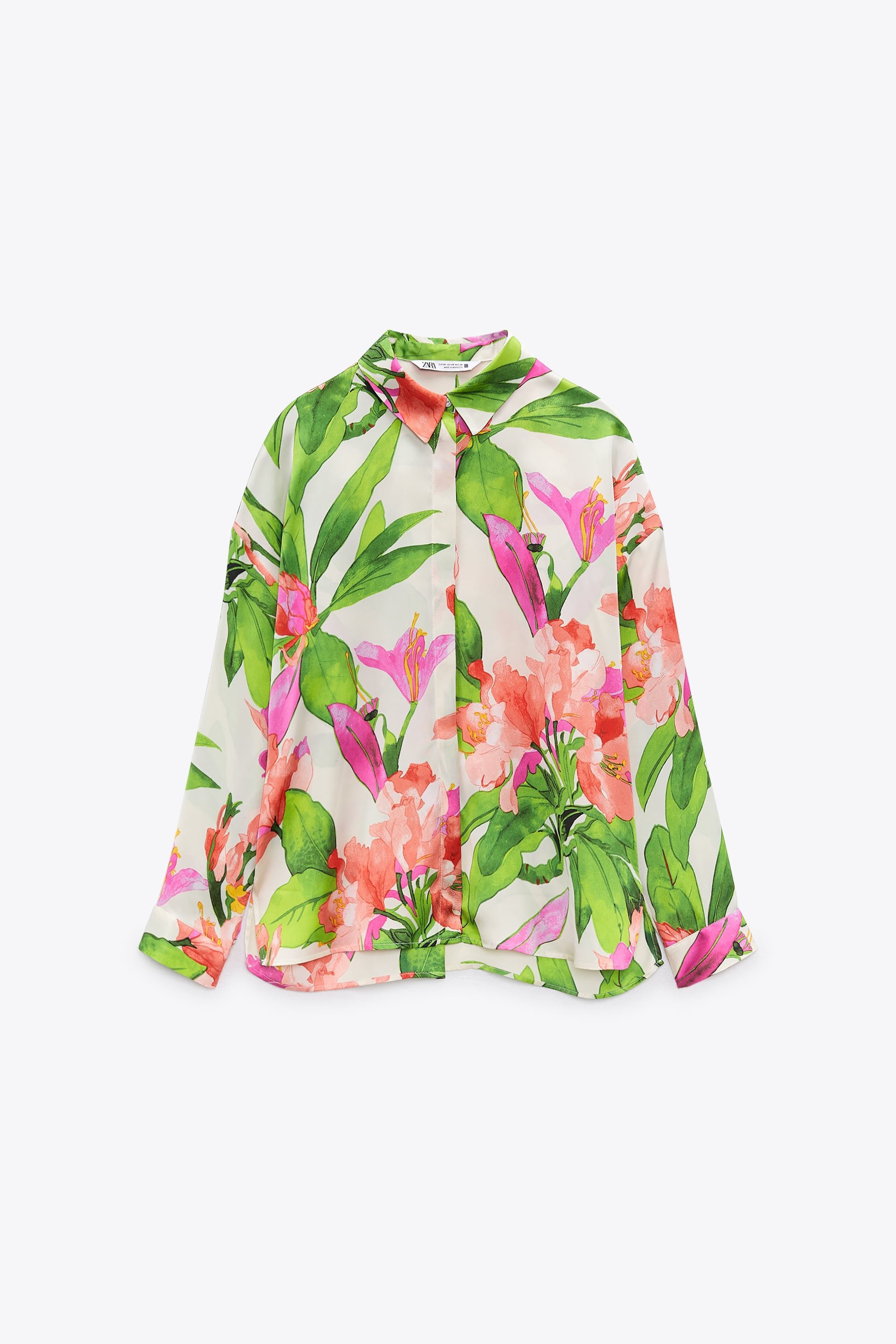Zara Floral-Print Shirt in EcruGreen.jpg