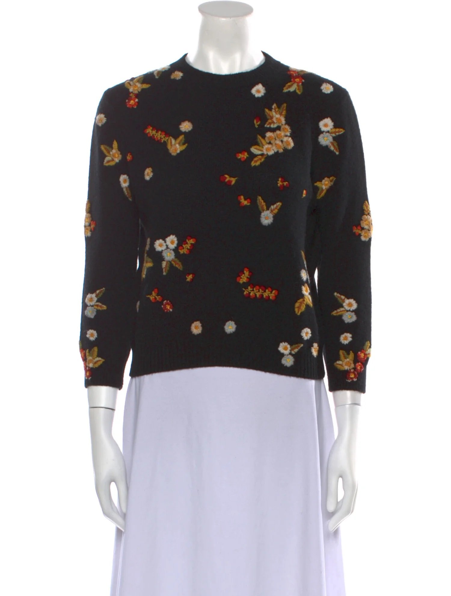 Christian Dior Floral-Embroidered Wool Sweater.jpg
