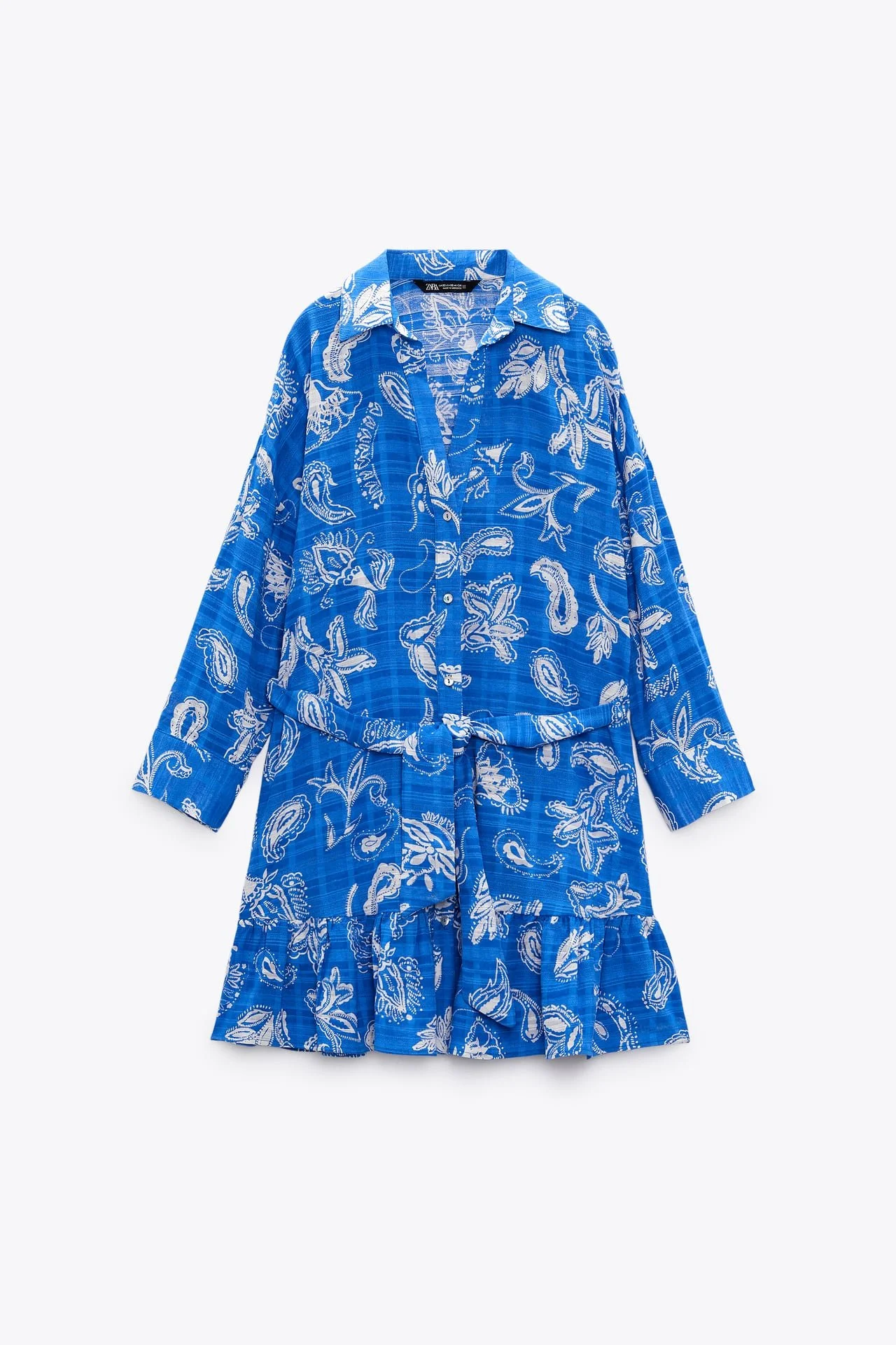 Zara Printed Shirt Mini Dress