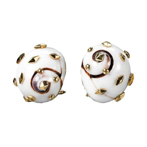 Scully &amp; Scully 18k Gold Polymita Picta Shell Earrings