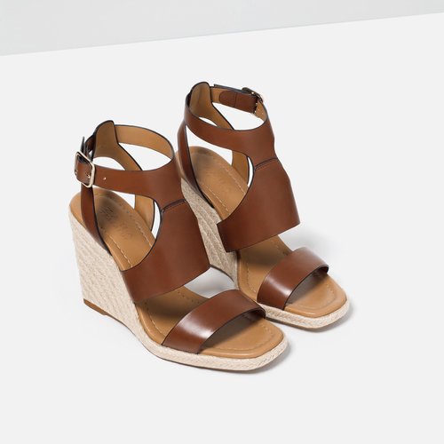 Zara Espadrilles Wedge Sandals in Brown.jpg