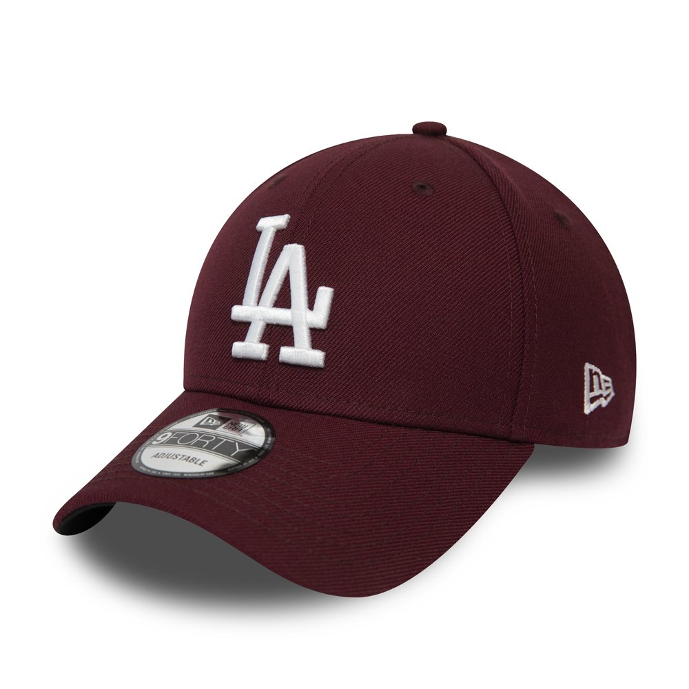 New Era 9FORTY Los Angeles Dodgers Snapback Cap in MaroonWhite.jpg