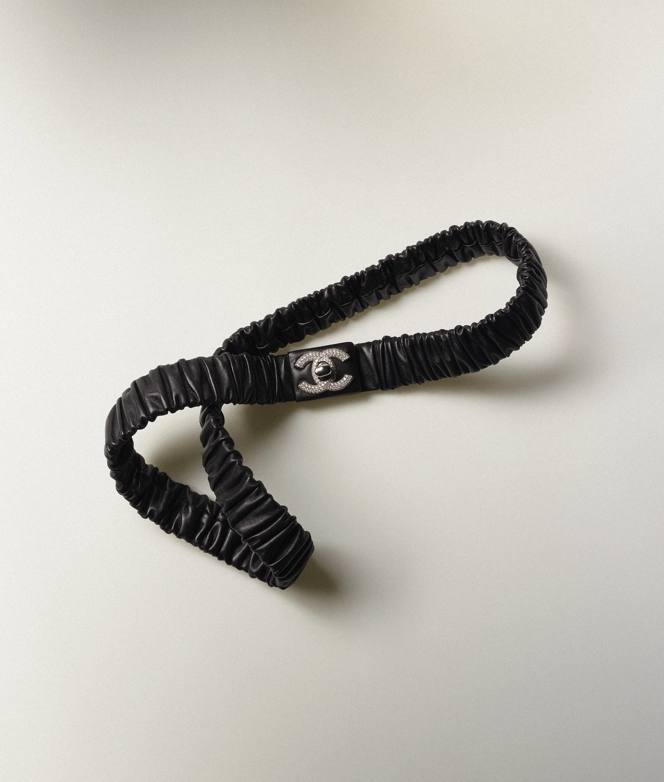 Chanel Logo-Embellished Elastic Leather Belt — UFO No More