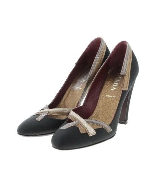 Prada Silver and Gold Detail Pumps