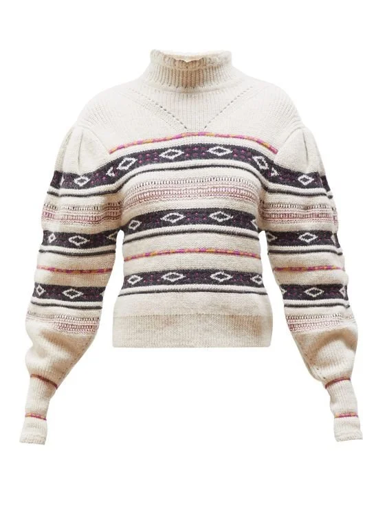 Isabel Marant Conley High-neck Striped Sweater