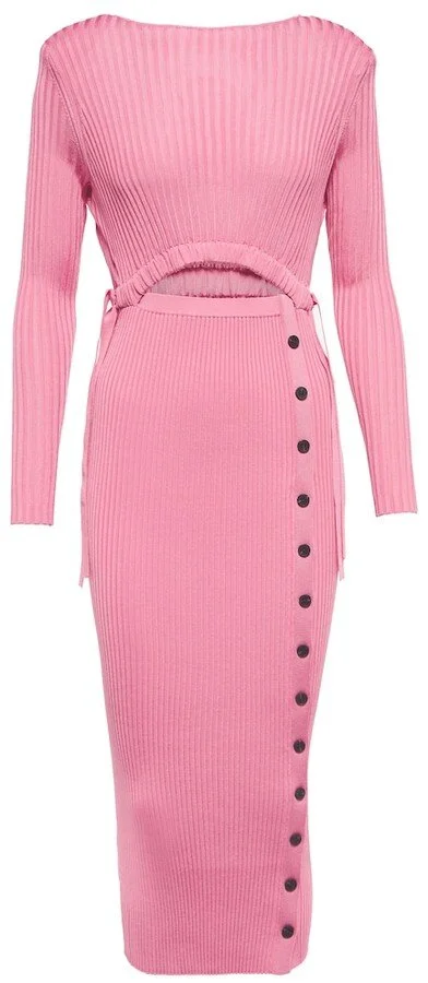 Self Portrait Cut Out Knit Midi Dress