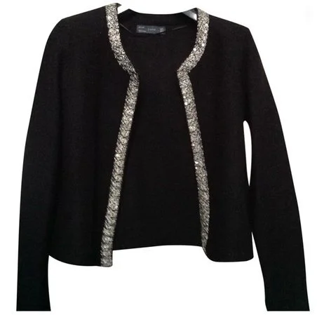 Zara Sequin Trim Cardigan