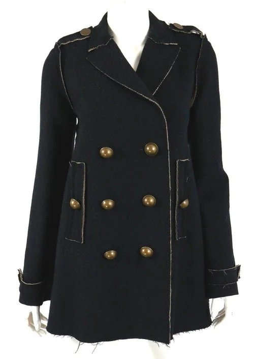 Lanvin Double Breasted Frayed Coat