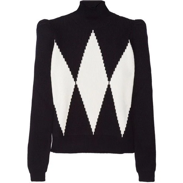 Stella McCartney Diamond-intarsia Wool Turtleneck Sweater