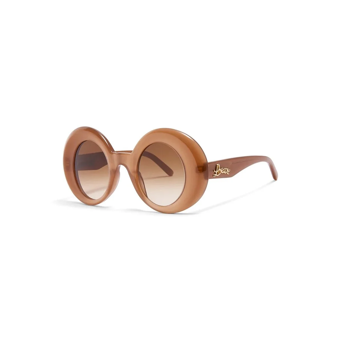 Loewe Oversized Round Sunglasses in Light Brown Acetate 
