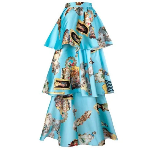 MaxJenny! Triple Skirt in Sicily Light Blue