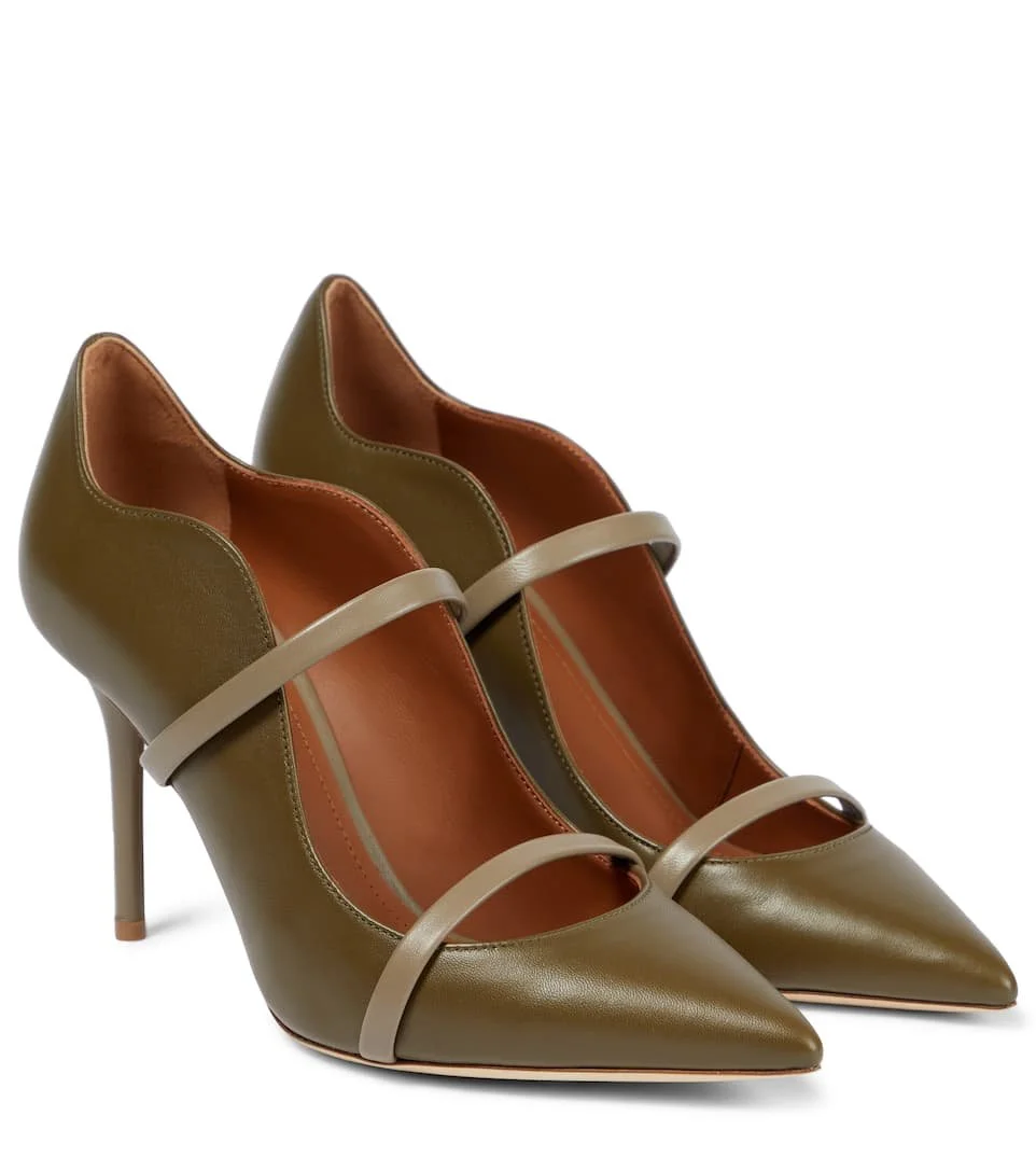Malone Souliers Maureen Pumps in Khaki/Truffle