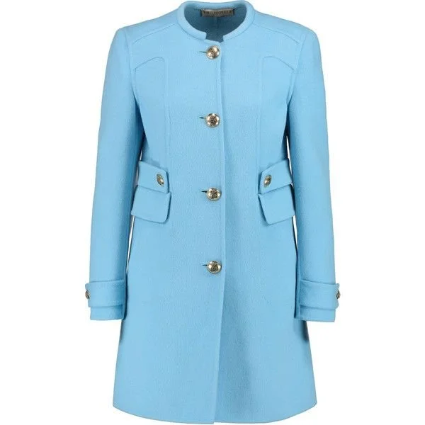 Emilio Pucci Wool and Angora-Blend Coat in Blue