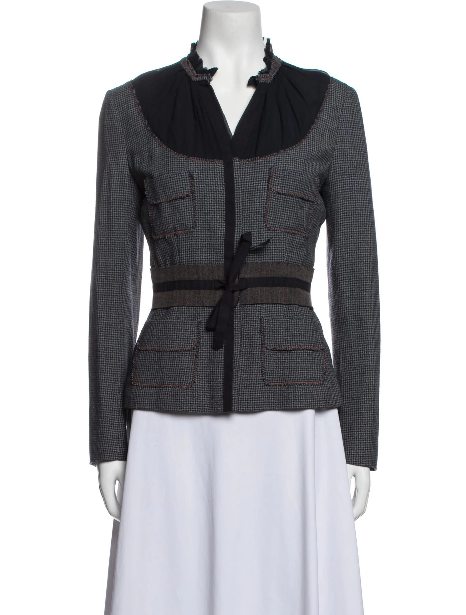 Alberta Ferretti Houndstooth Print Jacket