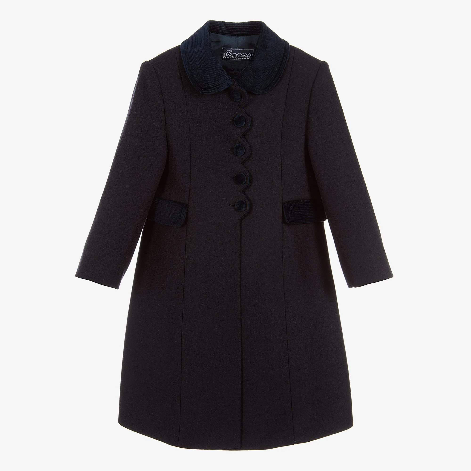 Ancar Wool Coat in Navy
