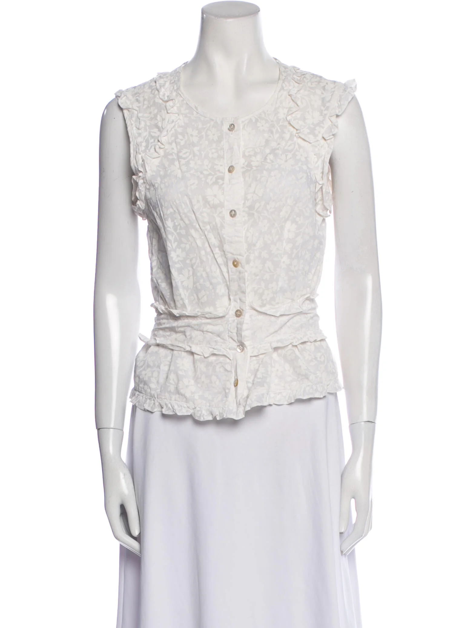 Marc by Marc Jacobs Amelie Flower Ruffle Sash Blouse