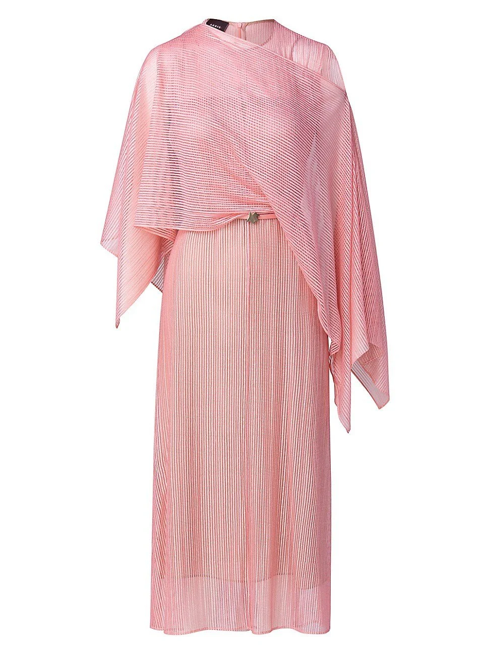 Akris Techno Structured Lines Scarf Midi Dress in Lilola