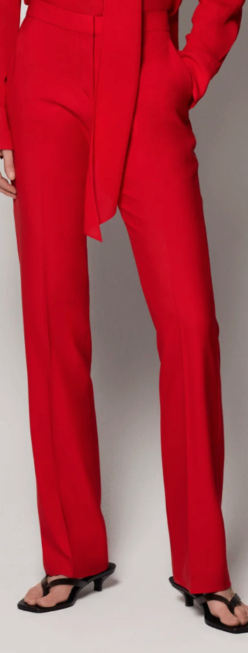 Another Tomorrow Classic Trousers in Fire Red