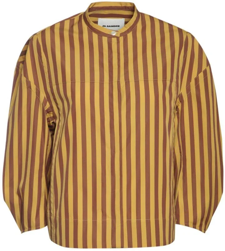 Jil Sander Collarless Striped Top