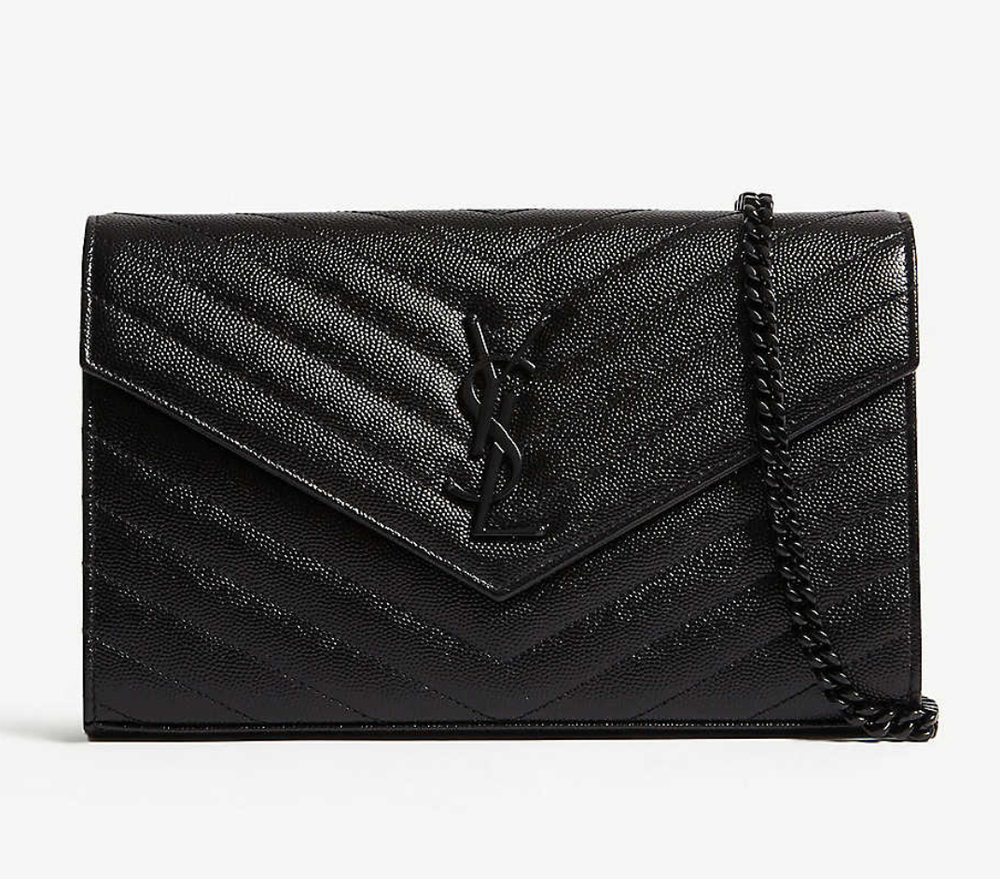 Saint Laurent Monogram Envelope Clutch in Black Quilted Leather — UFO No  More