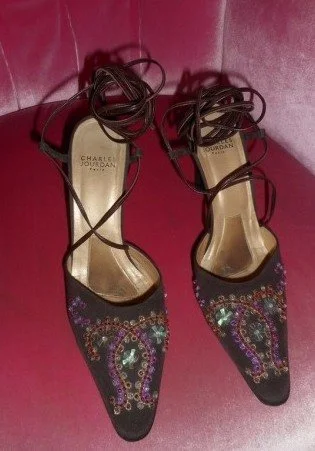 Charles Jourdan Beaded Pumps