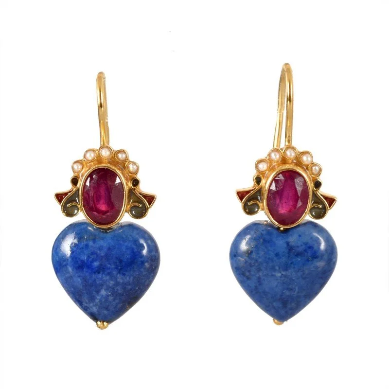 Percossi Papi DG 2811 Earrings in Pearl and Ruby