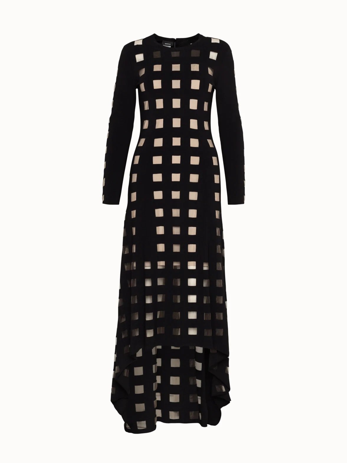 Akris Knit Dress with Square Intarsia Pattern in Black