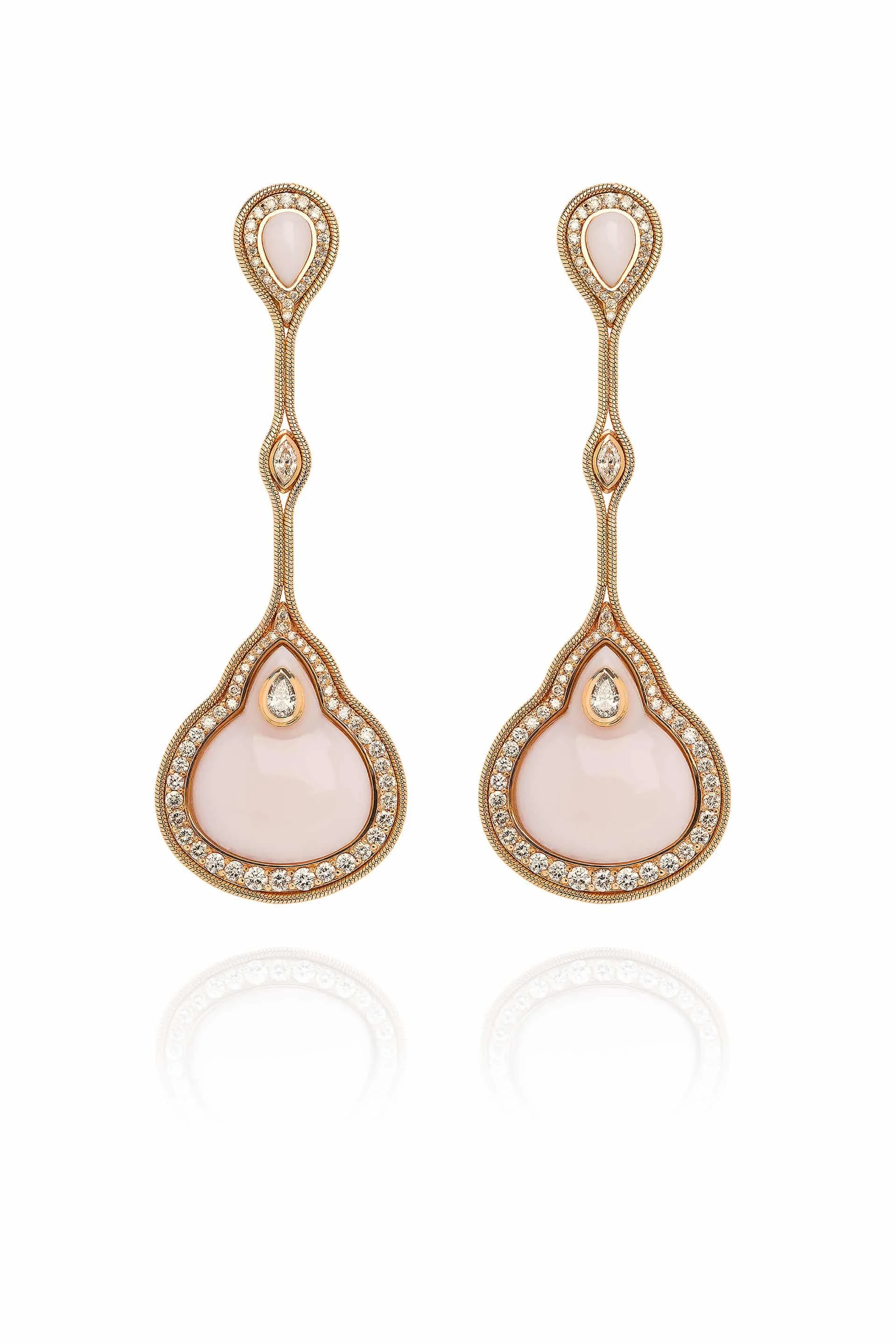 Fernando Jorge Fluid Diamond Droplet On Stone Earrings