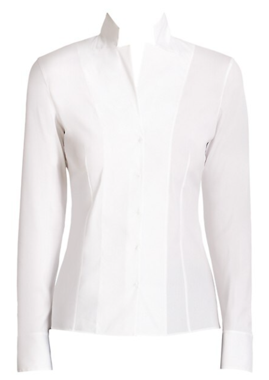 Akris Stand Collar Poplin Blouse
