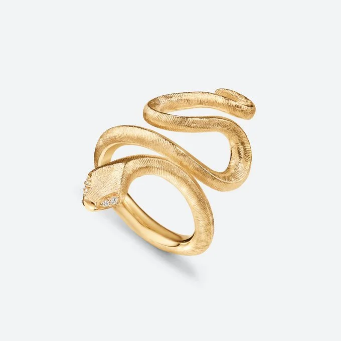 Ole Lynggaard Snake Medium Ring in 18k Yellow Gold