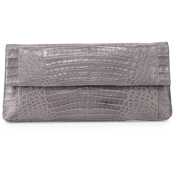 Nancy Gonzalez Small Flap Clutch in Grey