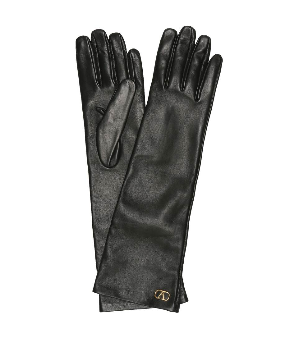 Valentino Garavani VLogo Jersey Gloves in Black