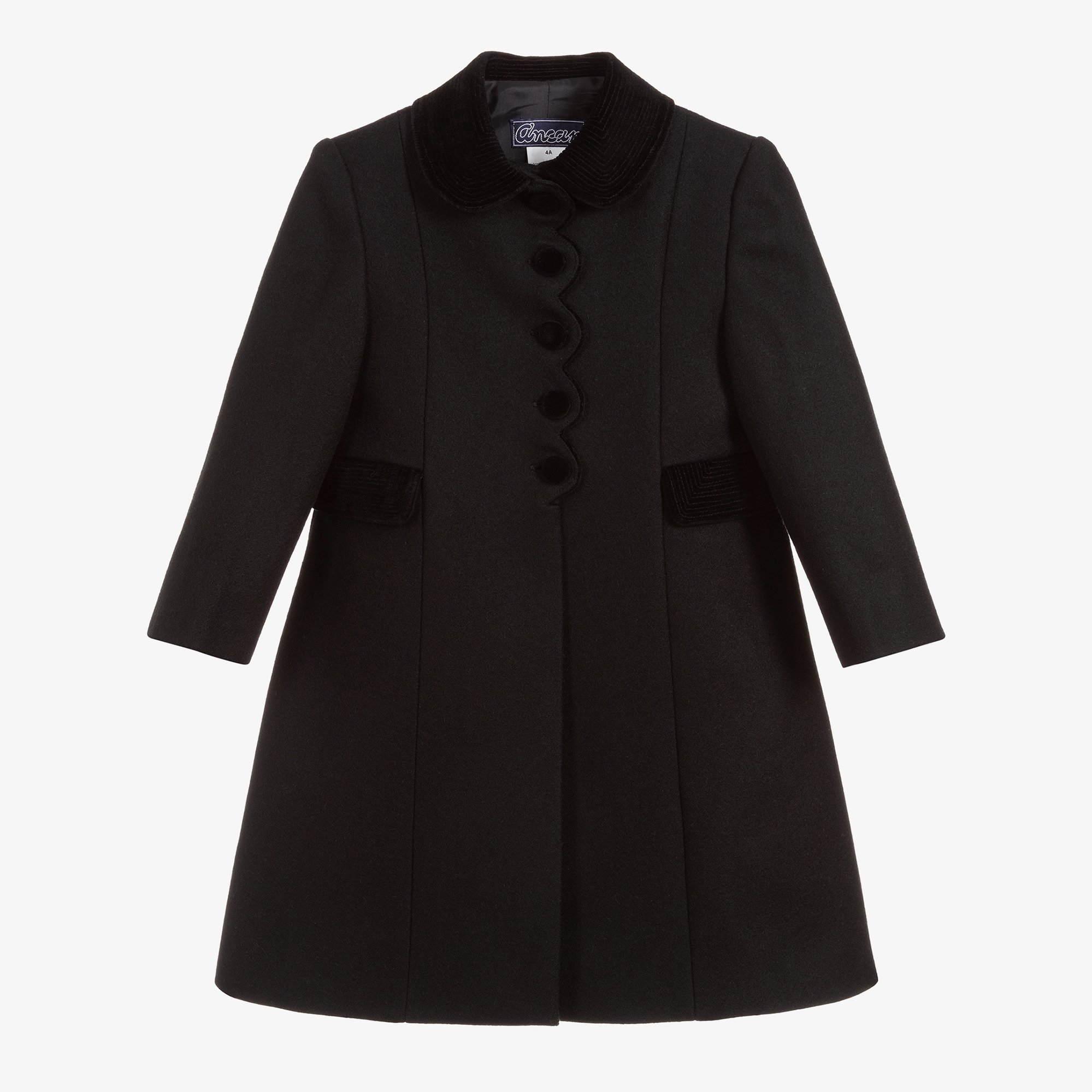 Ancar Wool Coat in Black