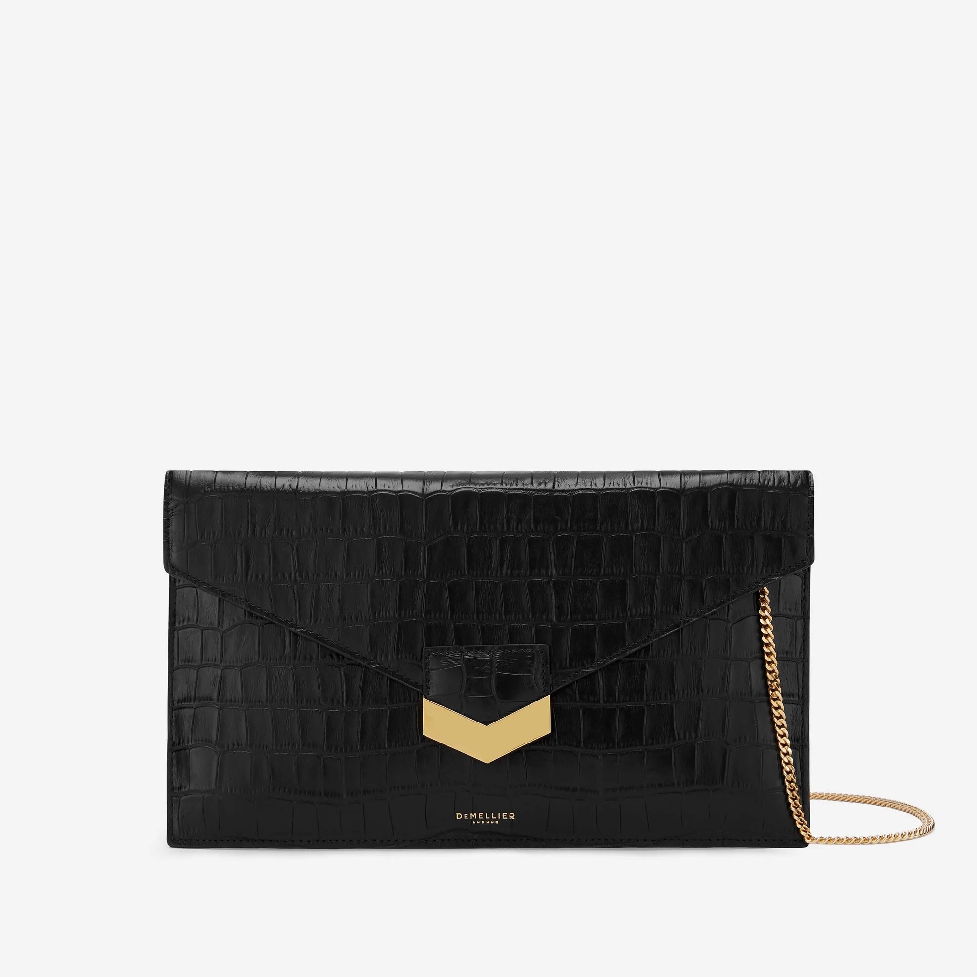 DeMellier The London Clutch in Black Croc-Effect.jpg