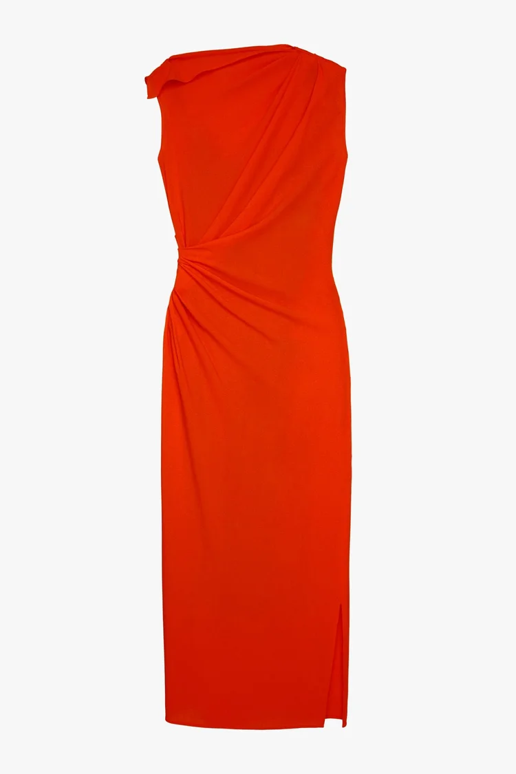 Zara Gathered Linen Blend Dress  UFO No More