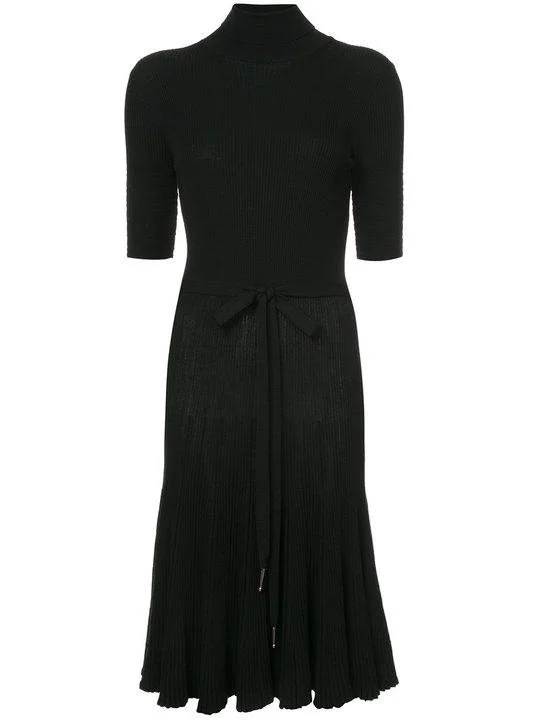 cos draped-neck ribbed wool dress COS + Draped-Neck Ribbed Wool Dress