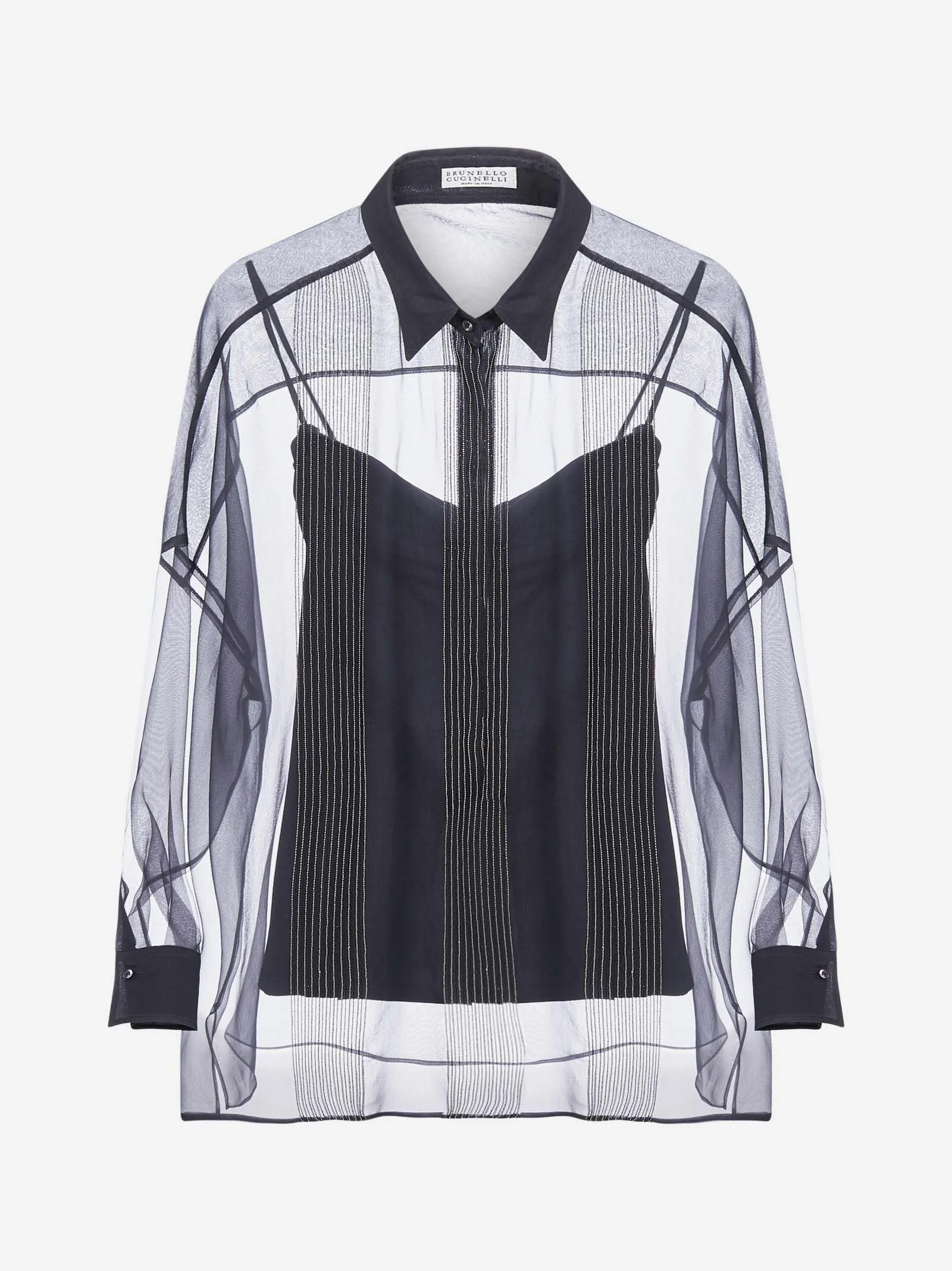Brunello Cucinelli Sheer Silk-blend Shirt