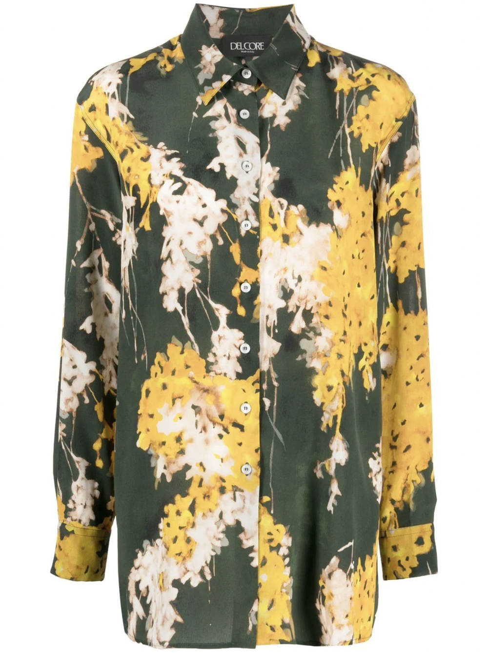 Del Core Floral Print Silk Shirt — UFO No More