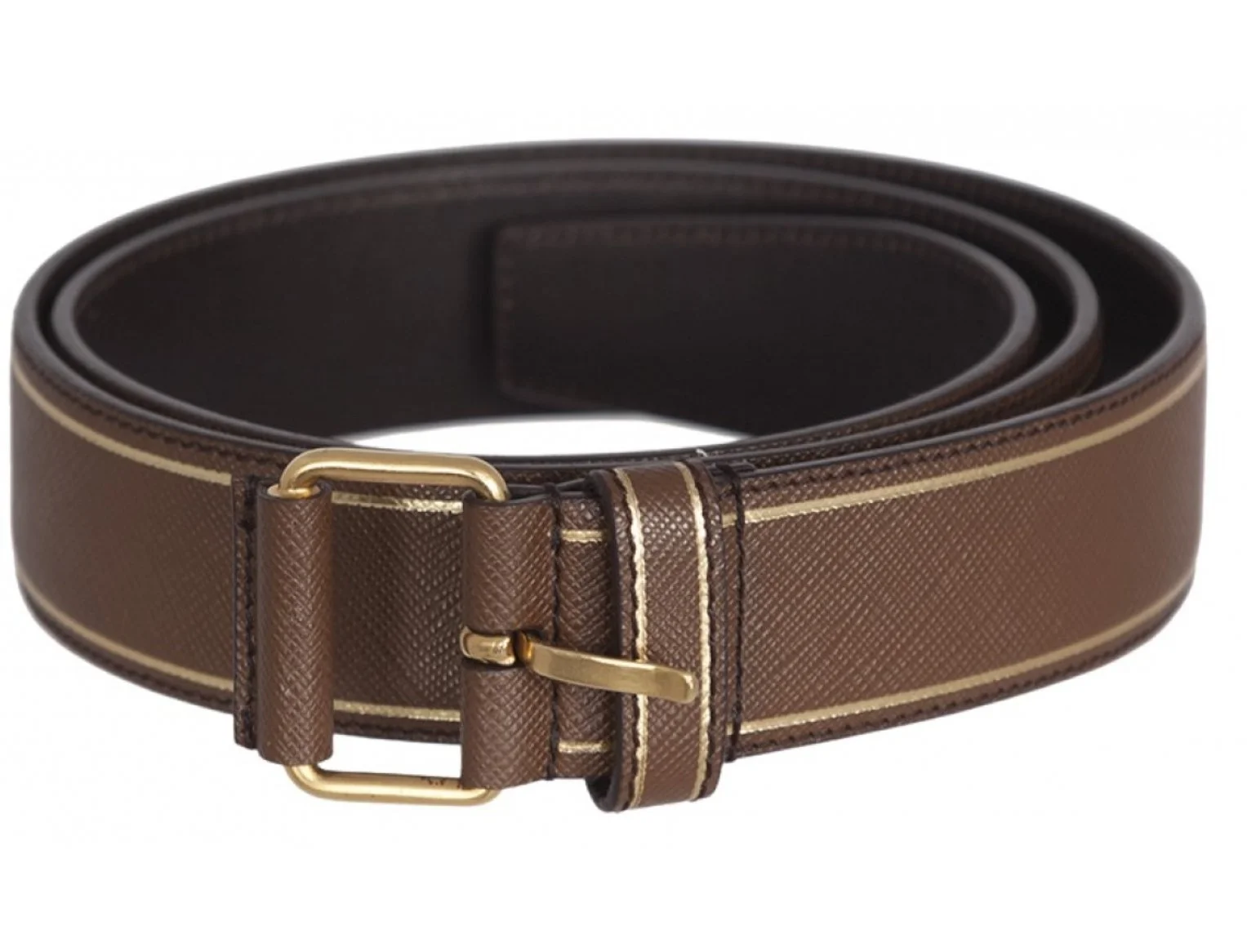 Prada Gold Line Belt in Green
