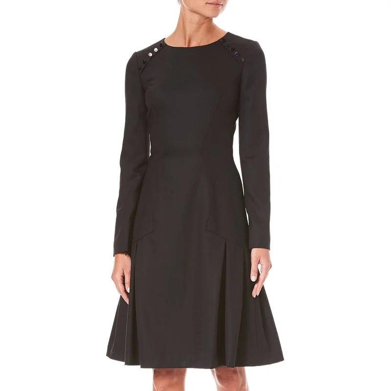 Carolina Herrera Buttons Detail Midi Dress in Black